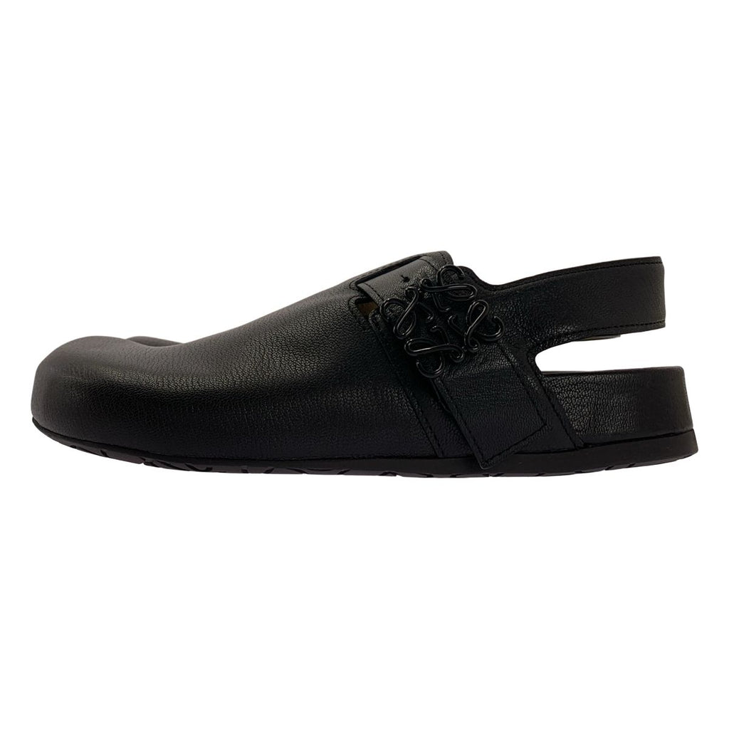 Loewe Ease Leather Anagram Clog Sandals 40 Black — view 2