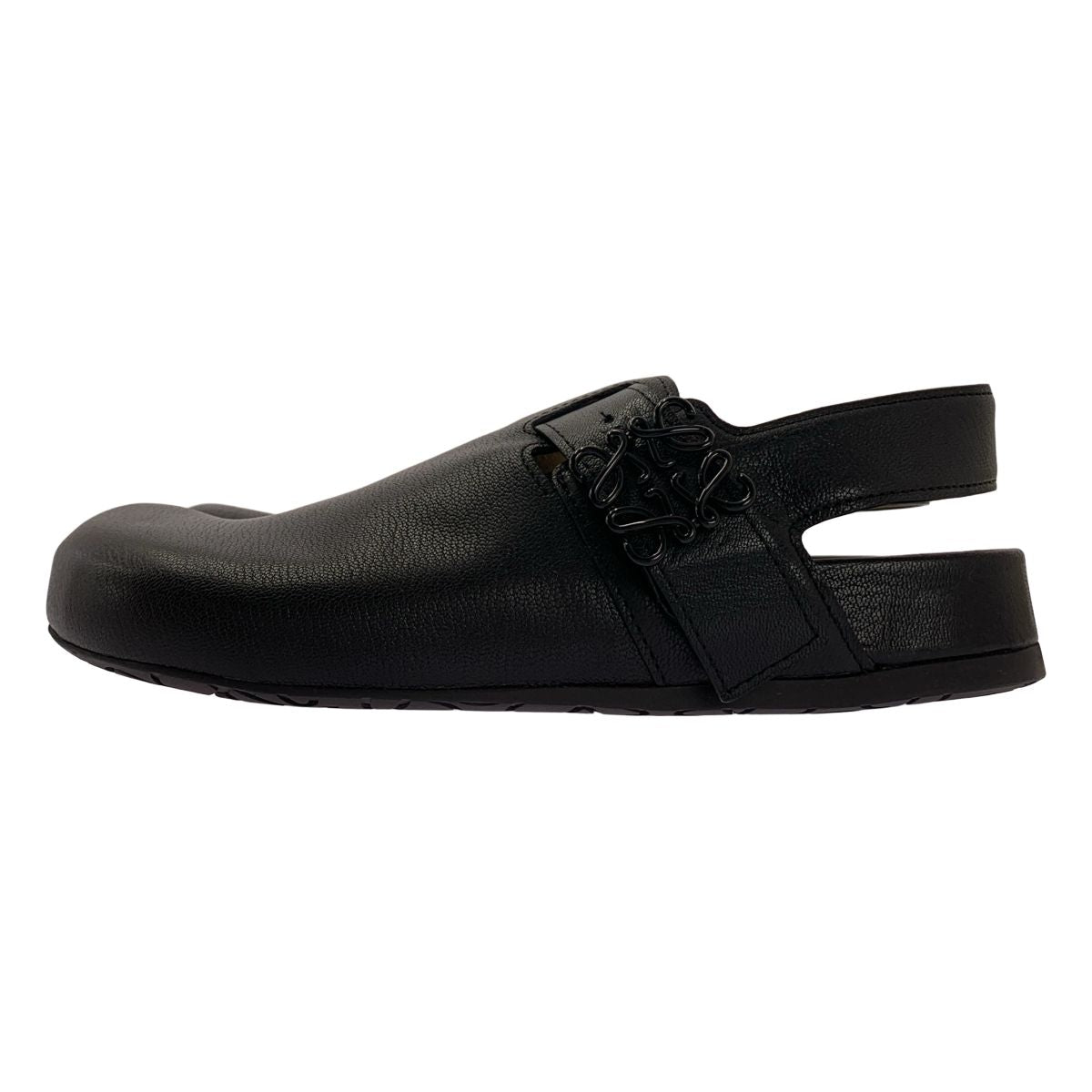 Loewe Ease Leather Anagram Clog Sandals 40 Black — view 2