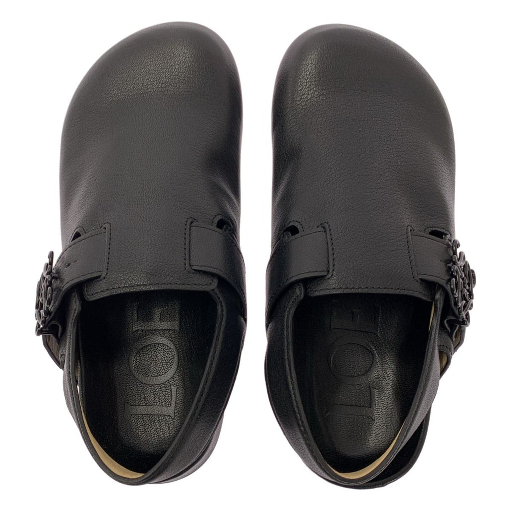 Loewe Ease Leather Anagram Clog Sandals 40 Black — view 4