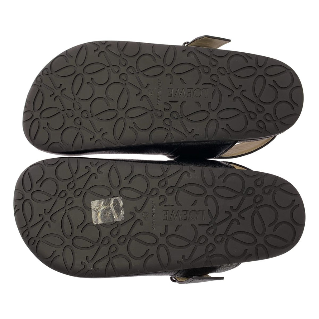 Loewe Ease Leather Anagram Clog Sandals 40 Black — view 5