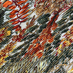 Hermes Scarf Pleated Silk Plant All Over Pattern Brown — view 6