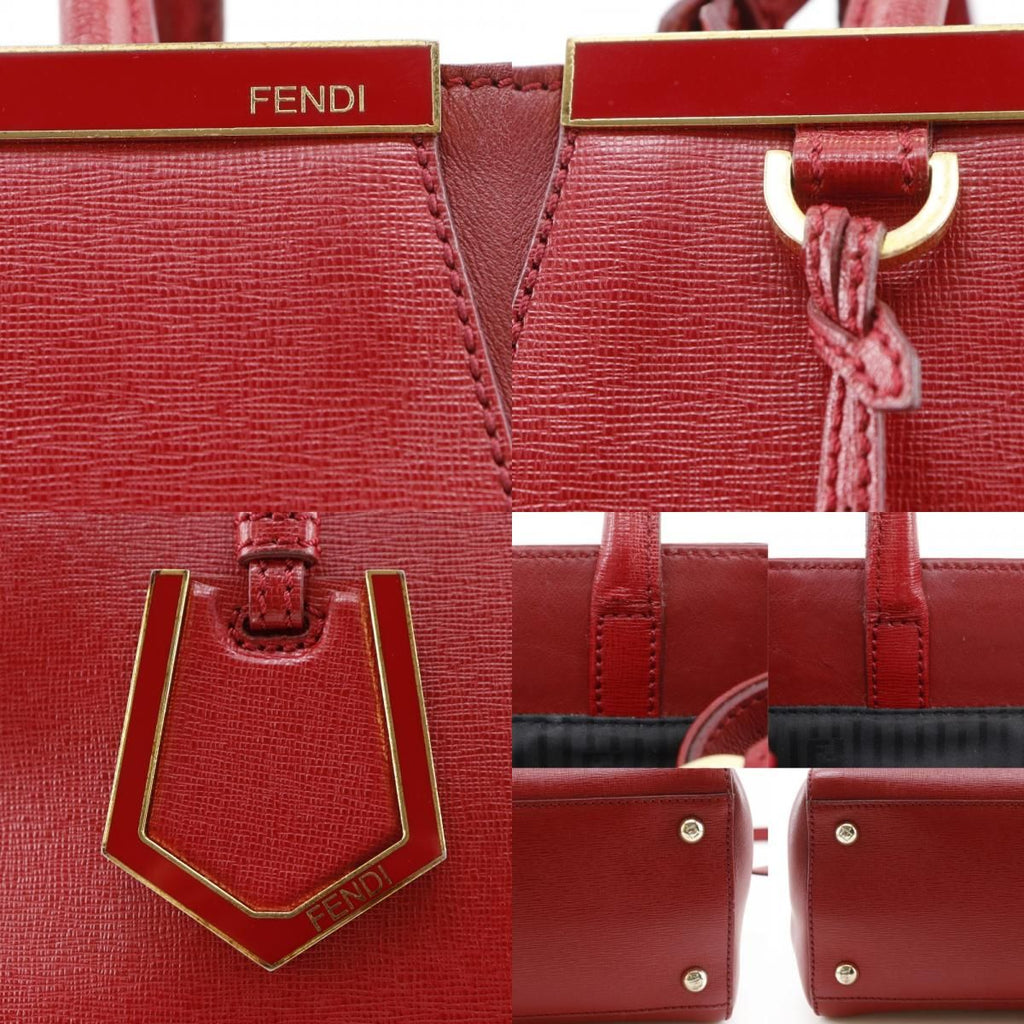 Fendi Petit Tou Jour 2-Way Shoulder Leather Red Handbag — view 8
