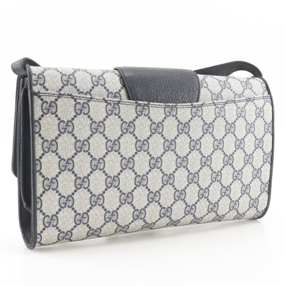 Gucci Vintage 2-Way Clutch 904.02.050 GG Plus Gray Navy Shoulder Bag — view 3