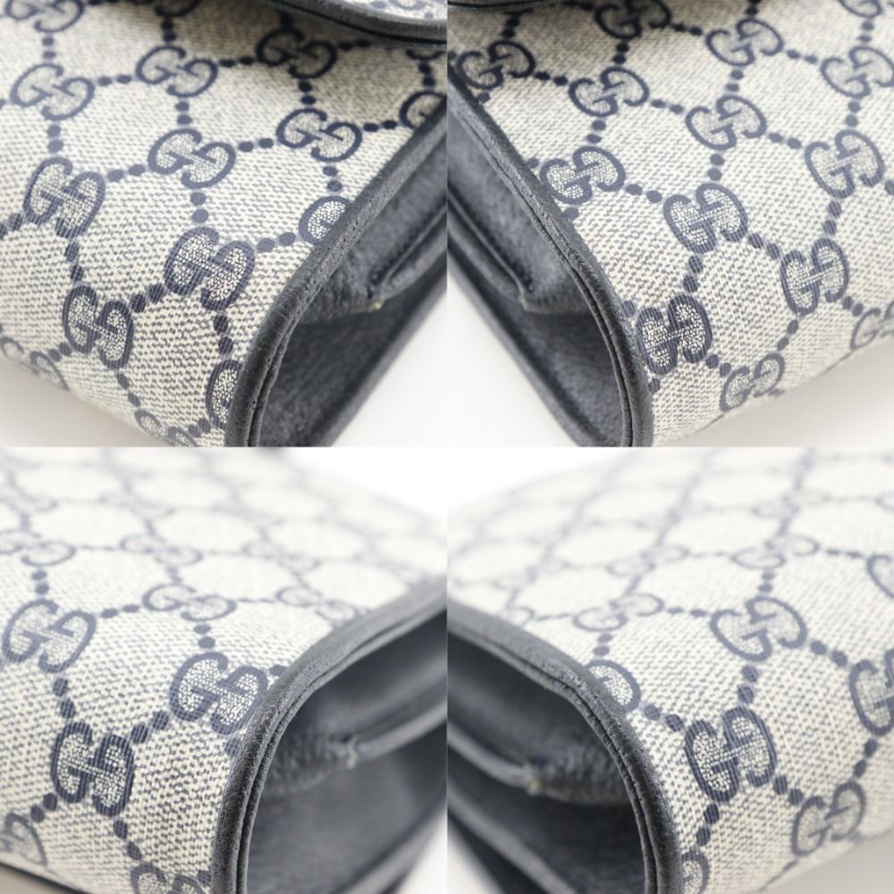 Gucci Vintage 2-Way Clutch 904.02.050 GG Plus Gray Navy Shoulder Bag — view 4