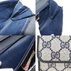 Gucci Vintage 2-Way Clutch 904.02.050 GG Plus Gray Navy Shoulder Bag — view 8