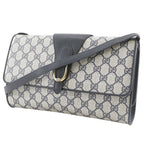 Gucci Vintage 2-Way Clutch 904.02.050 GG Plus Gray Navy Shoulder Bag — view 2