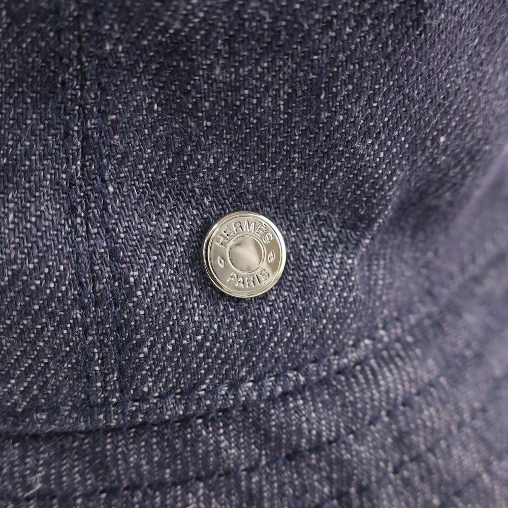 Hermes Bucket Hat Bob Eden 57 Denim Navy — view 5