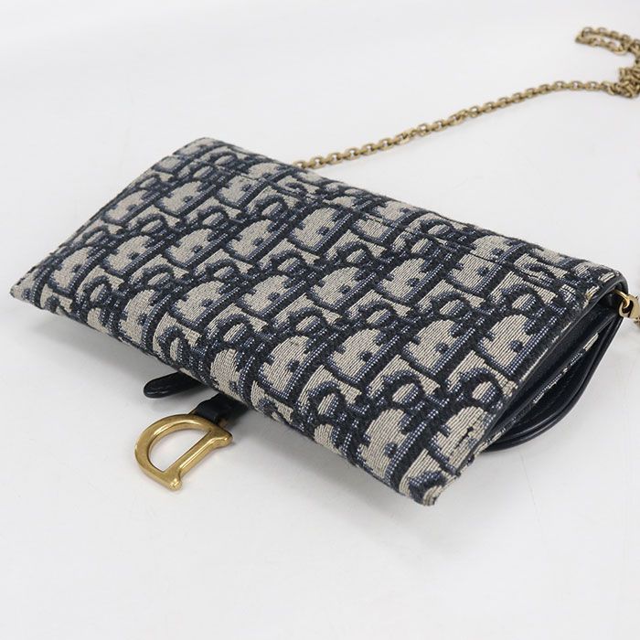 Dior Chain Pouch Small Saddle Wallet Canvas — view 2