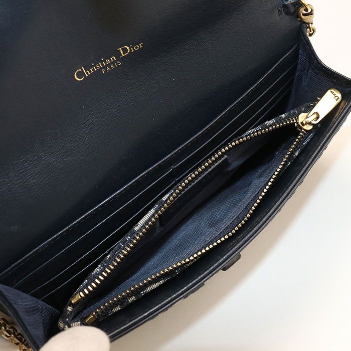 Dior Chain Pouch Small Saddle Wallet Canvas — view 3