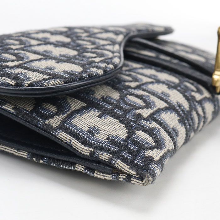 Dior Chain Pouch Small Saddle Wallet Canvas — view 9