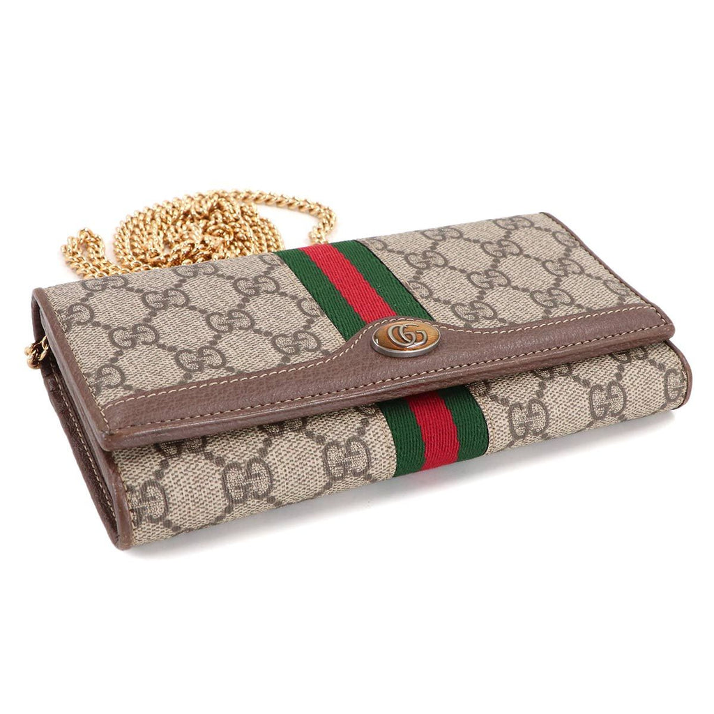 Gucci Ophidia GG Chain Wallet Bifold Supreme Beige Brown — view 5