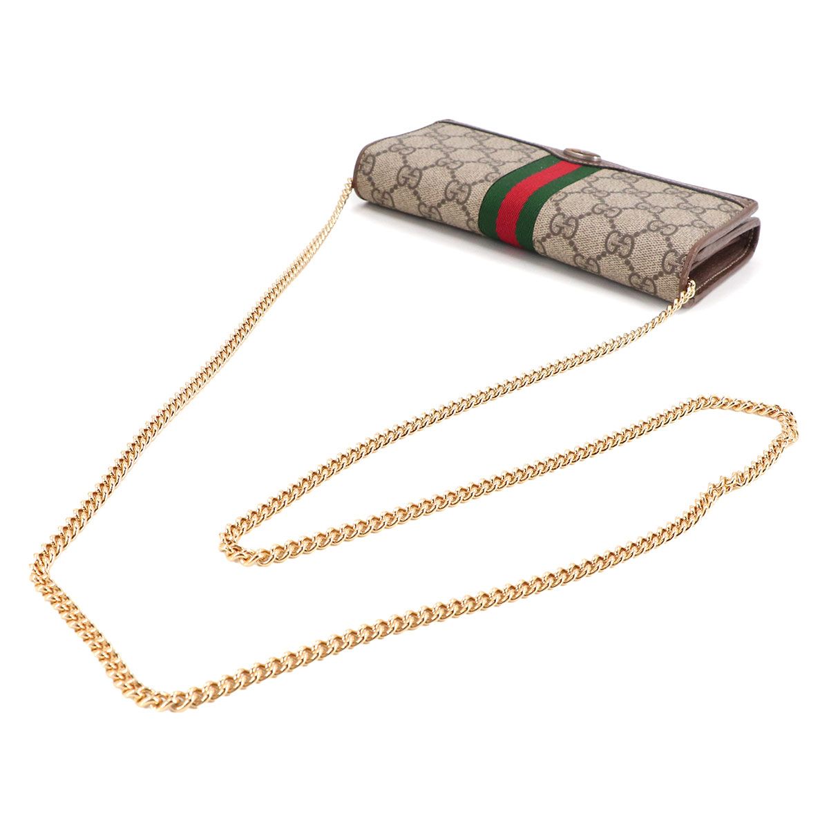 Gucci Ophidia GG Chain Wallet Bifold Supreme Beige Brown — view 6