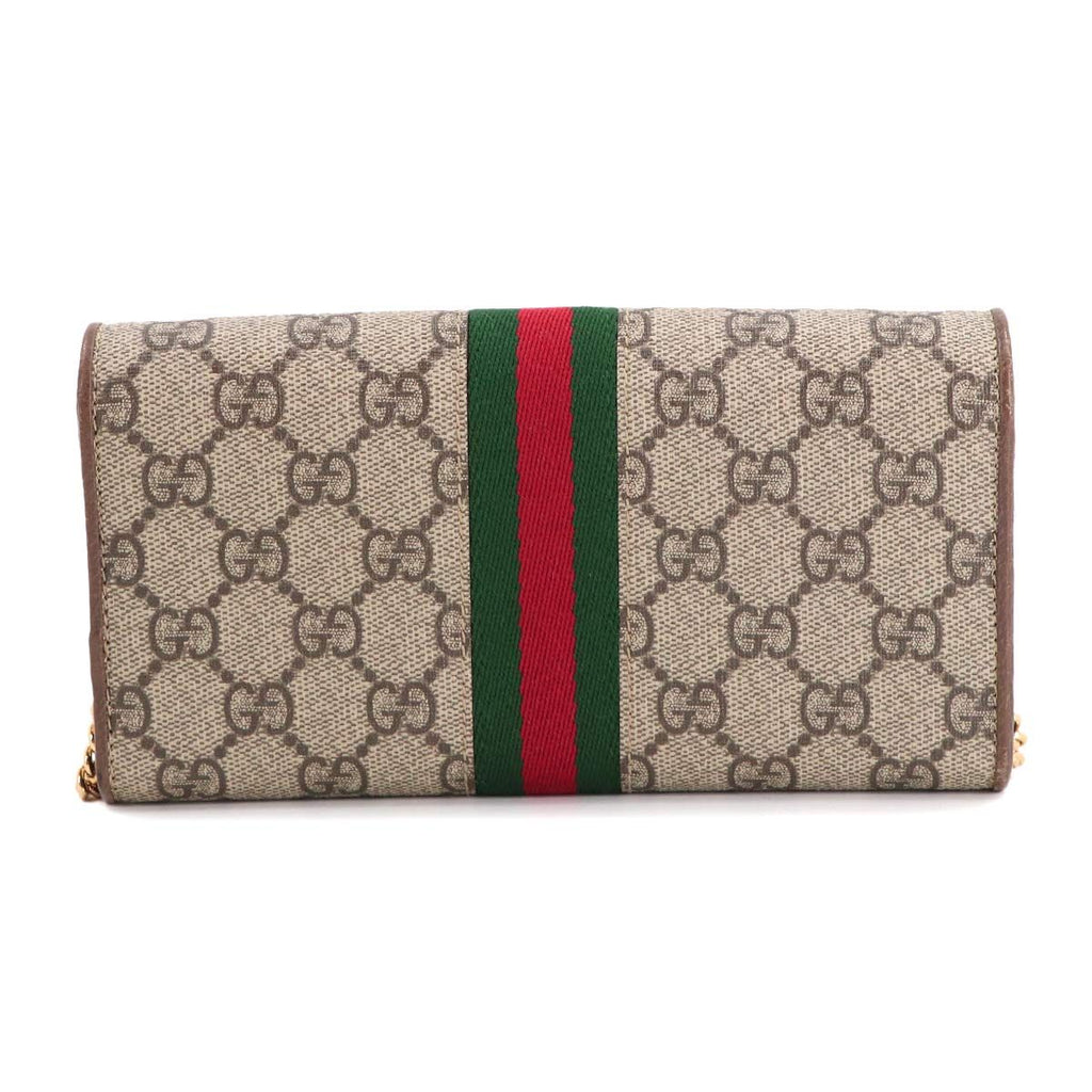 Gucci Ophidia GG Chain Wallet Bifold Supreme Beige Brown — view 3
