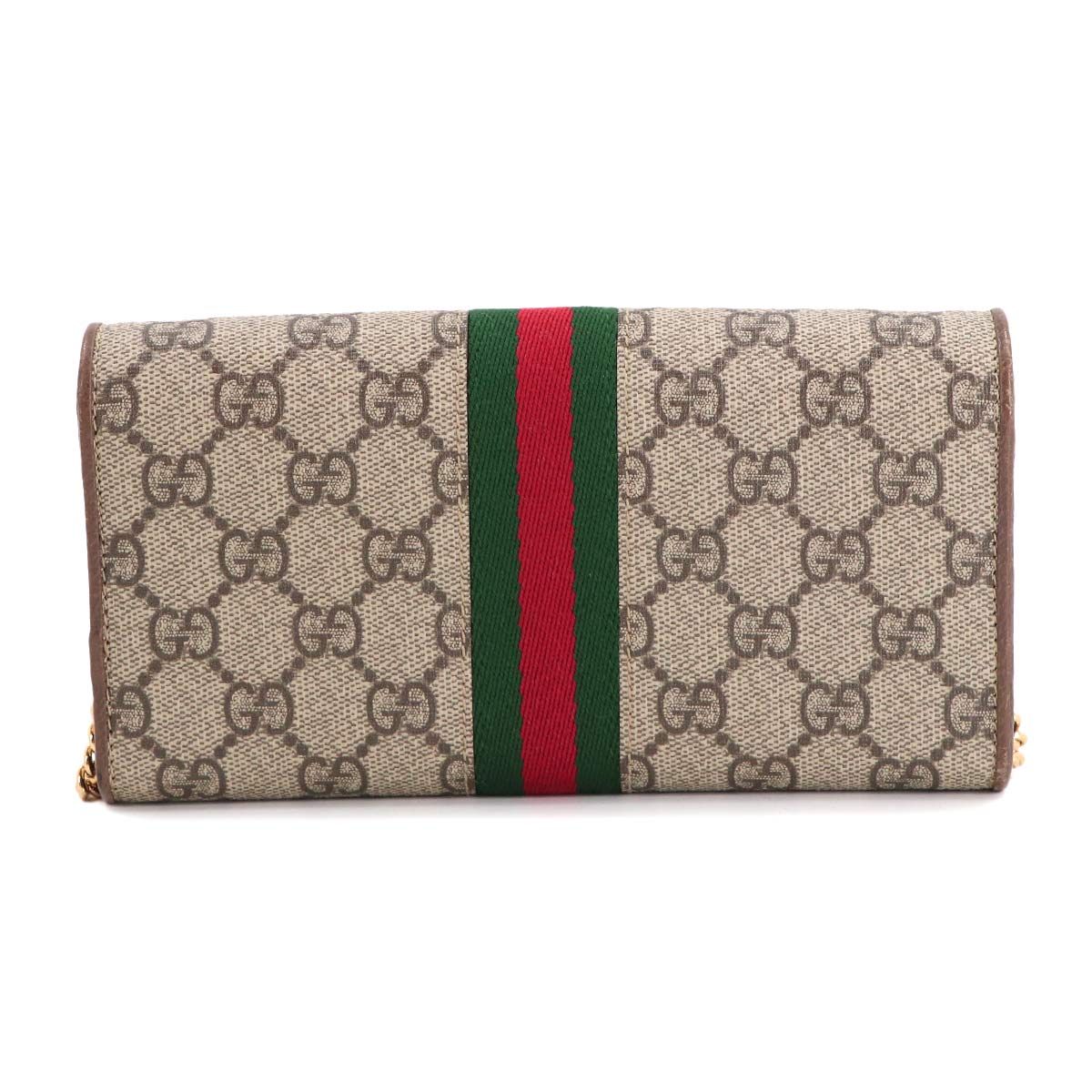 Gucci Ophidia GG Chain Wallet Bifold Supreme Beige Brown — view 3
