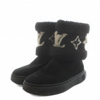 Louis Vuitton Snowdrop Flat Ankle Boot LV Logo Short Boots 36.5 Black — view 2