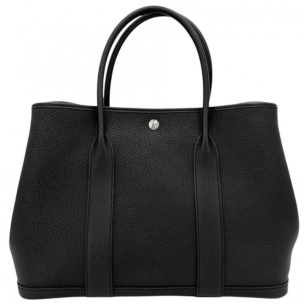 Hermes Handbag Garden Party PM Tote Leather Black Silver Ha — view 2