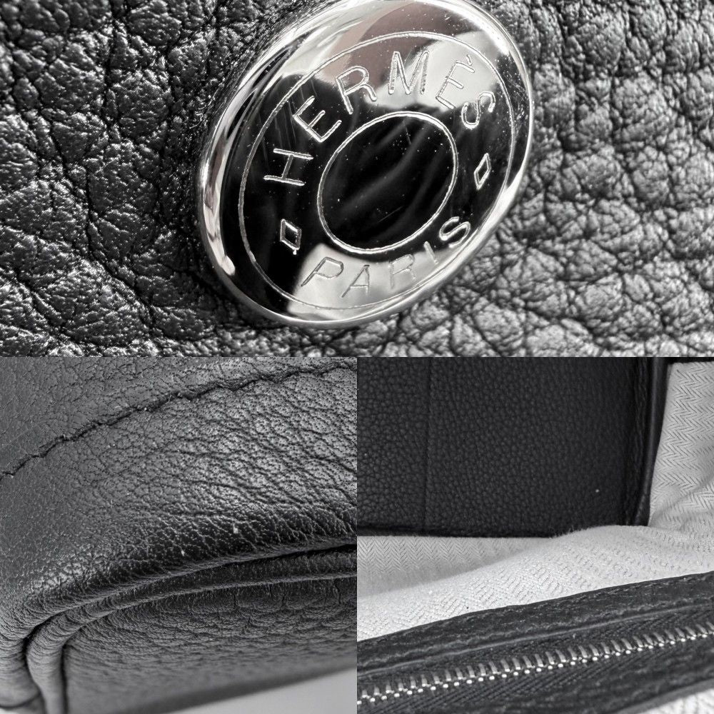 Hermes Handbag Garden Party PM Tote Leather Black Silver Ha — view 7