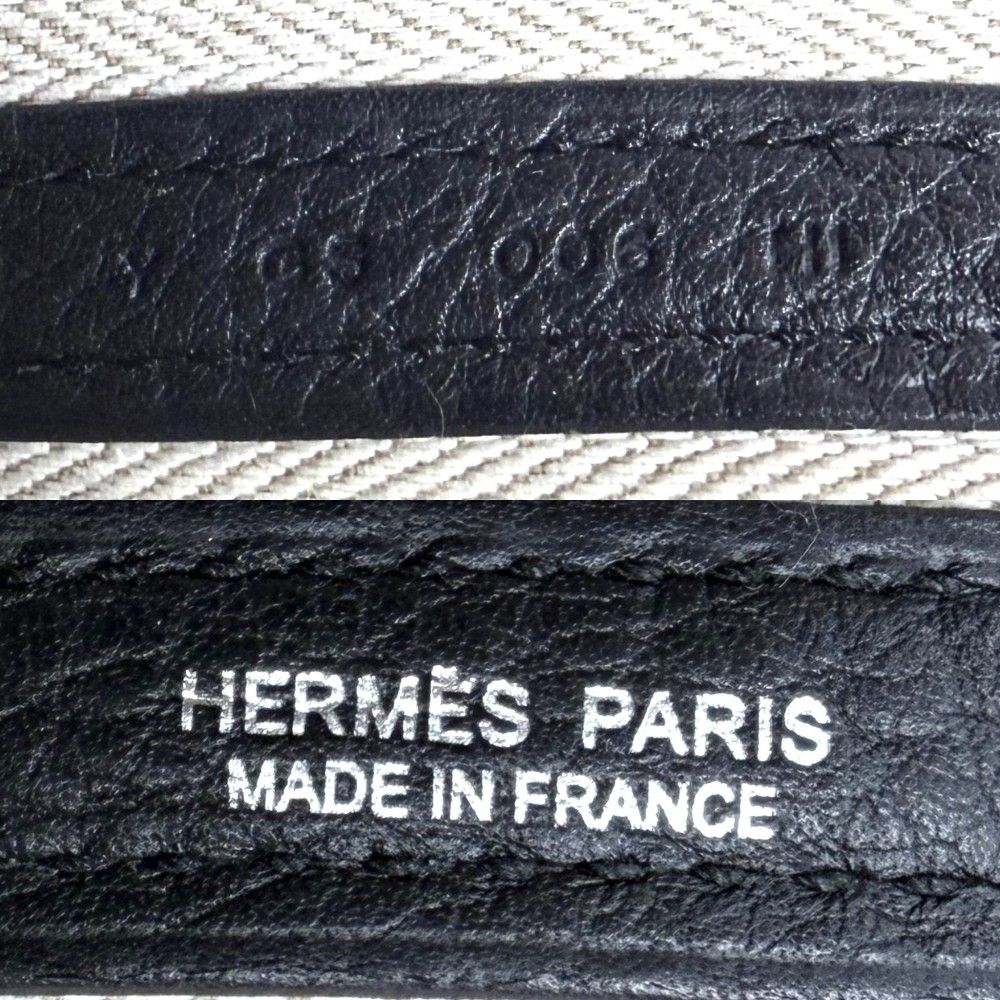 Hermes Handbag Garden Party PM Tote Leather Black Silver Ha — view 5