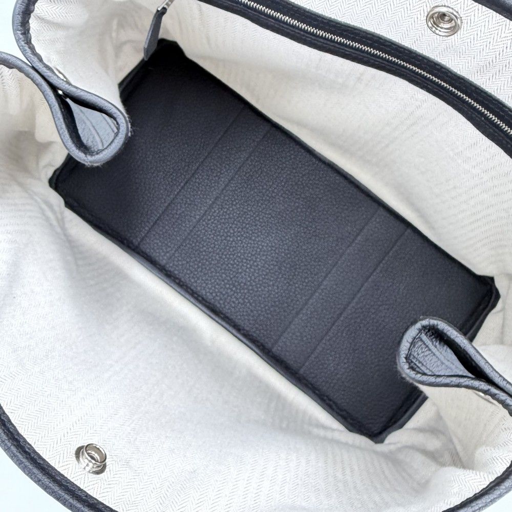 Hermes Handbag Garden Party PM Tote Leather Black Silver Ha — view 4