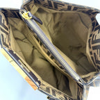 Fendi Handbag Zucca Canvas Leather Brown Gold — view 4