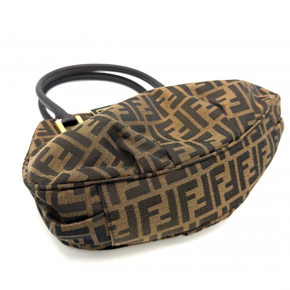 Fendi Handbag Zucca Canvas Leather Brown Gold — view 3
