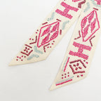 Hermes Twilly Kelly Ampe Lou Beige Multicolor Silk Scarf — view 4