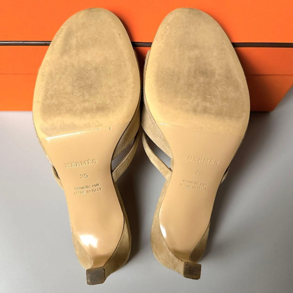 Hermes Sandals 35 Beige Suede — view 7