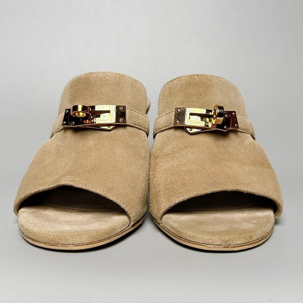 Hermes Sandals 35 Beige Suede — view 3