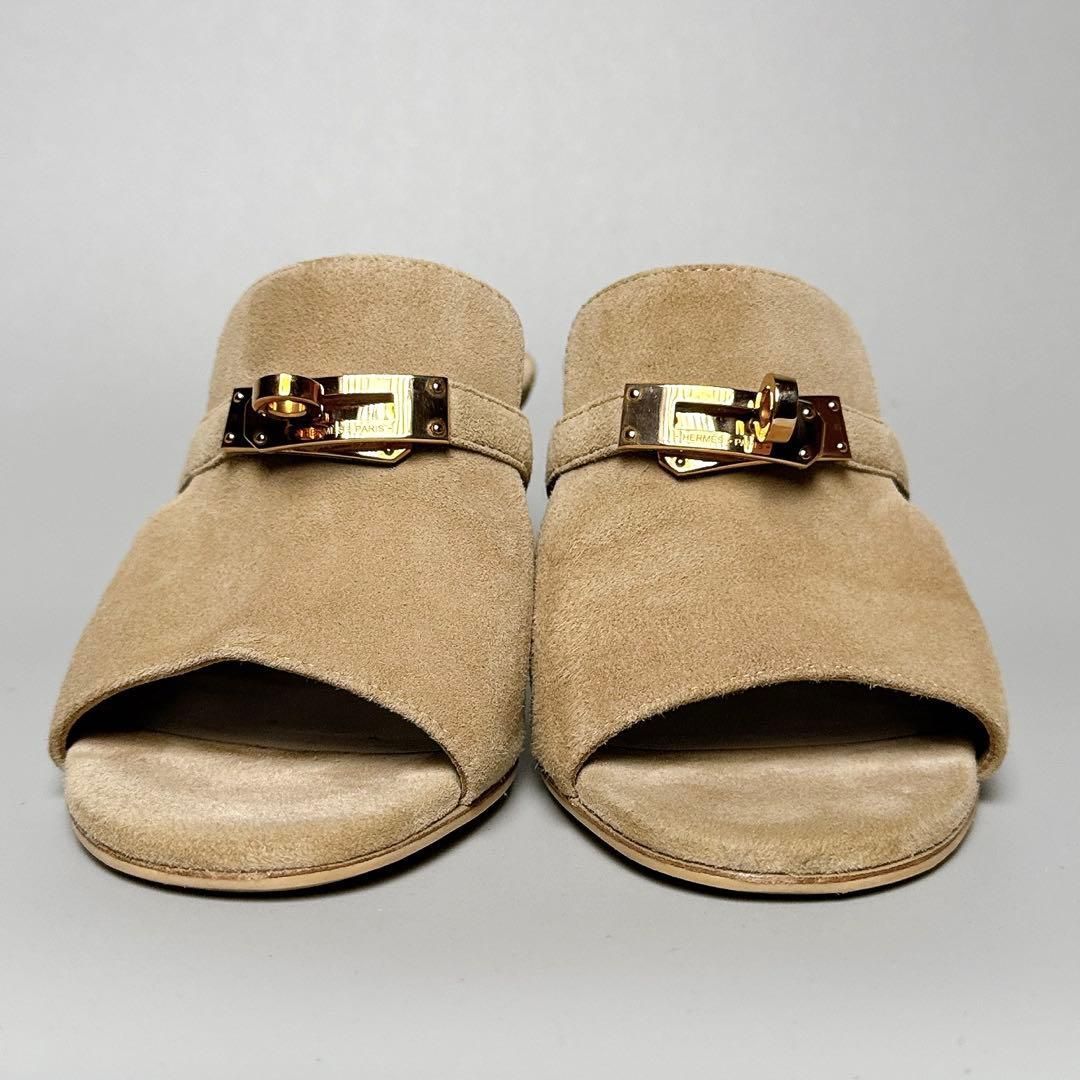 Hermes Sandals 35 Beige Suede — view 3