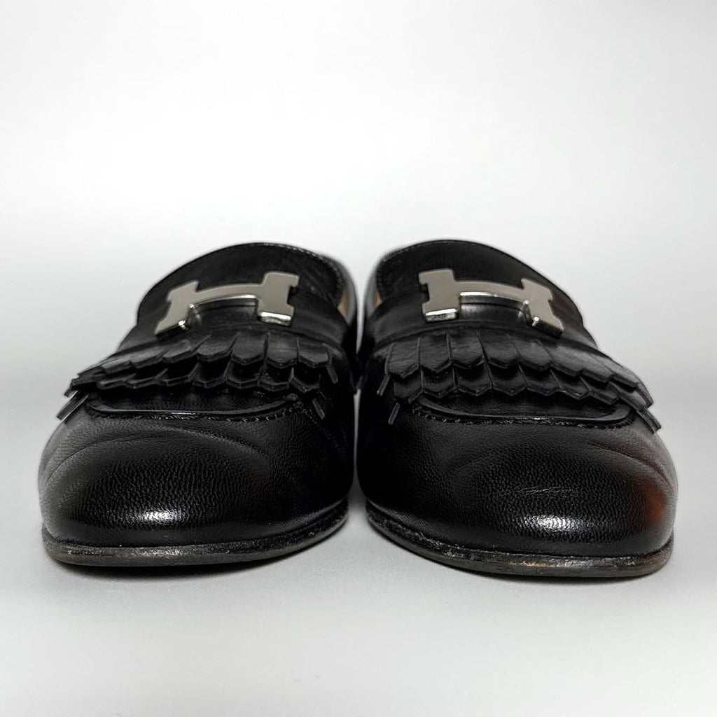 Hermes Moccasin Royale Loafers 37 Black — view 3