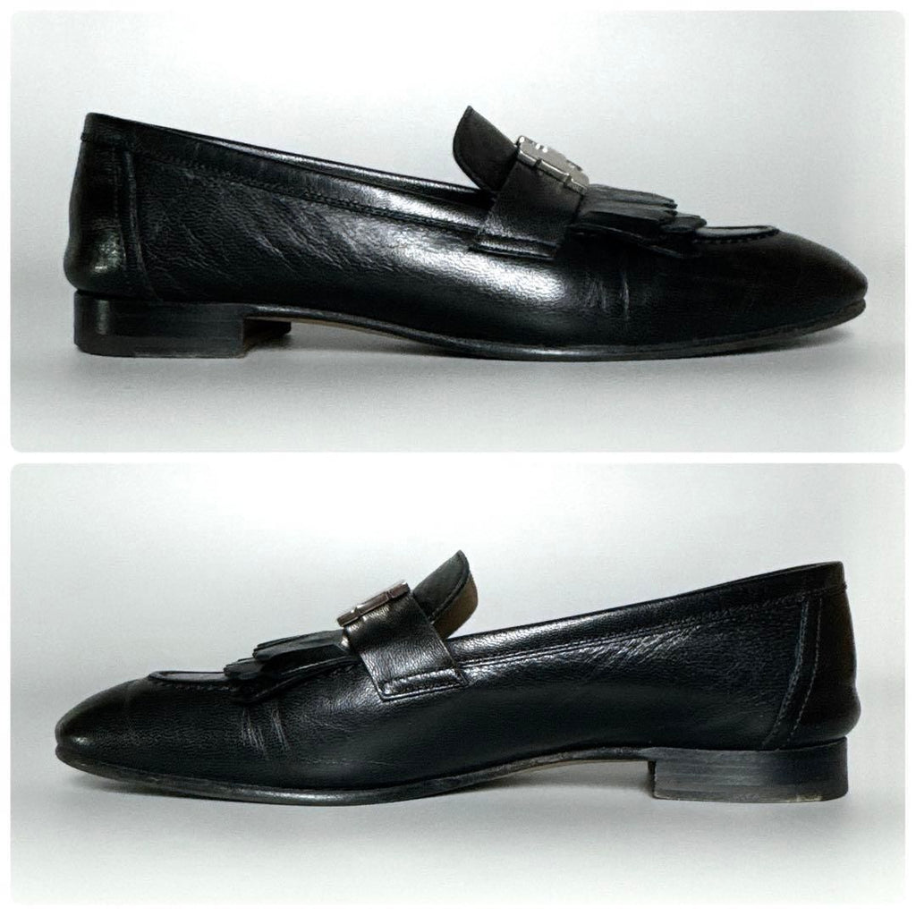 Hermes Moccasin Royale Loafers 37 Black — view 5