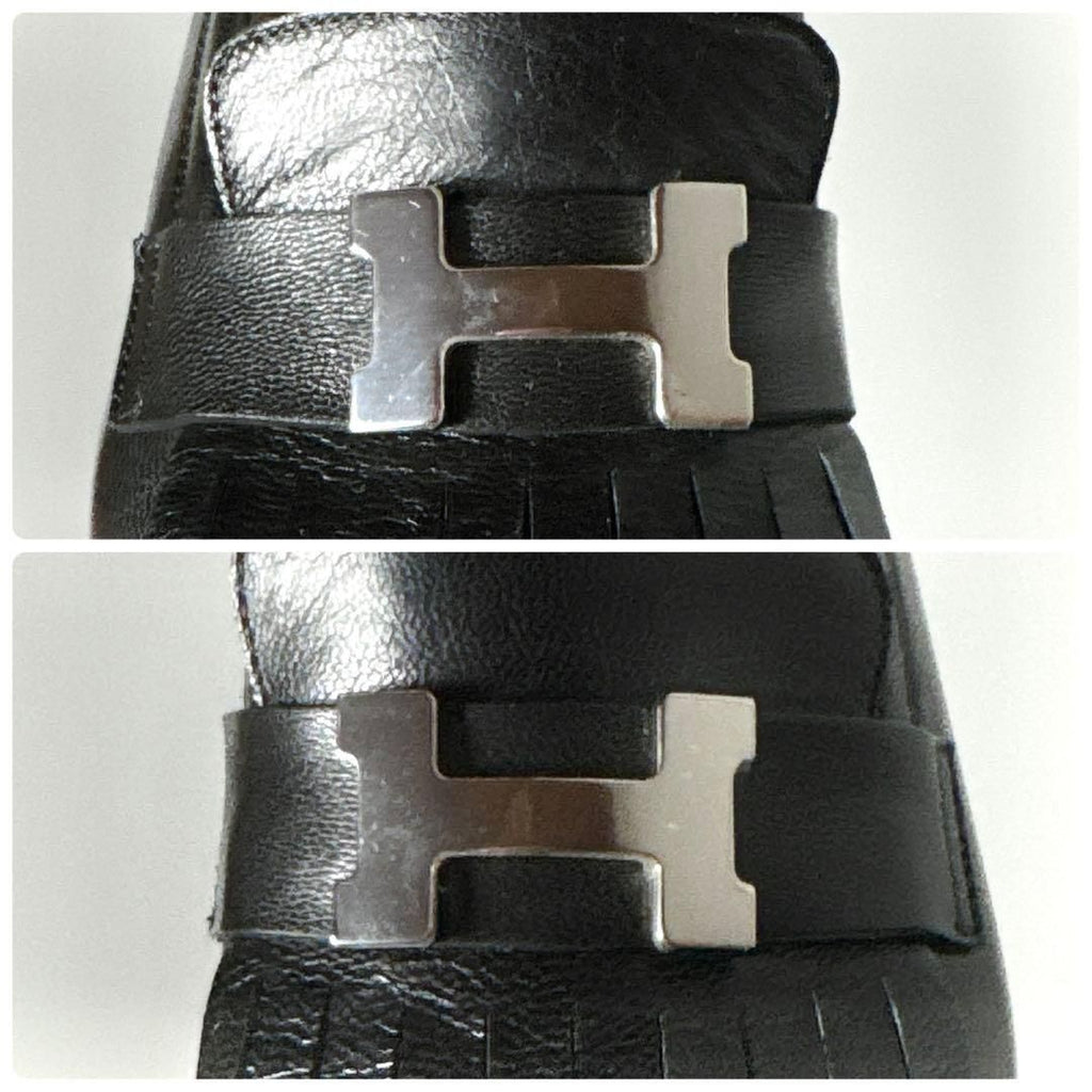 Hermes Moccasin Royale Loafers 37 Black — view 8