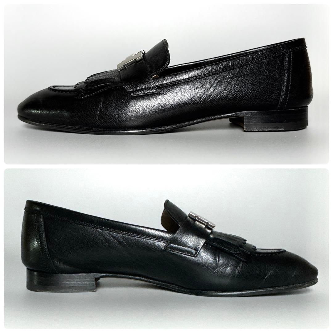 Hermes Moccasin Royale Loafers 37 Black — view 6