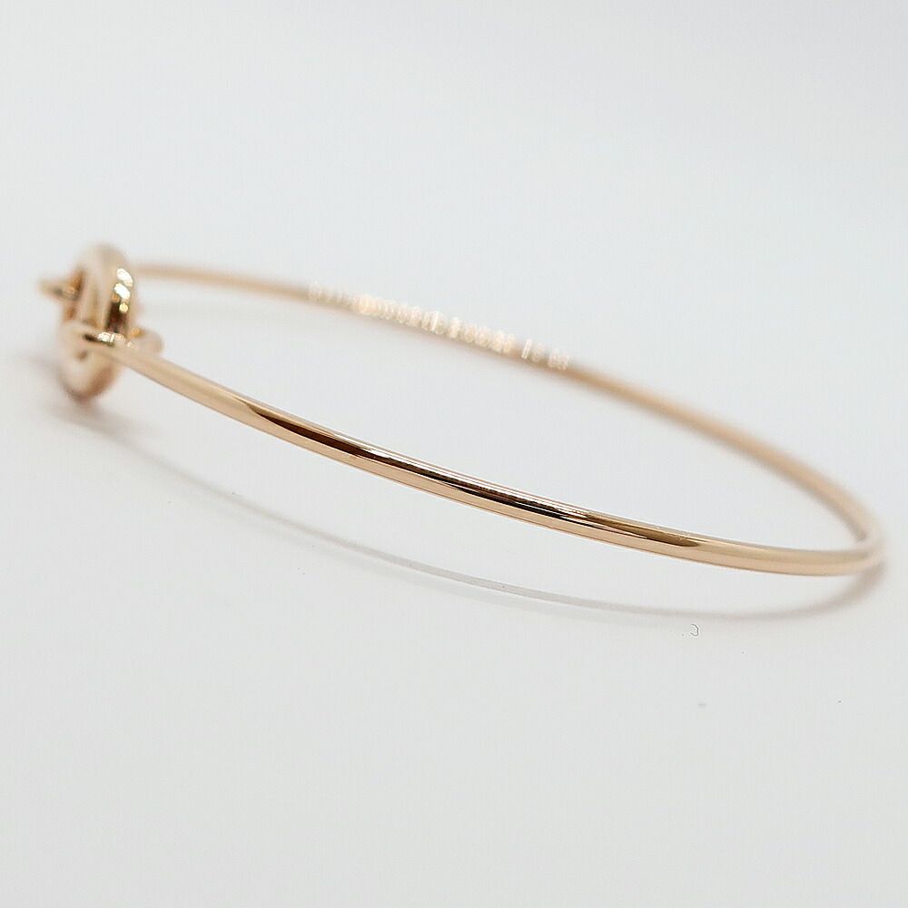 Hermes Ronde Chene Bangle Bracelet Pink Gold — view 3