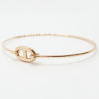 Hermes Ronde Chene Bangle Bracelet Pink Gold — view 5
