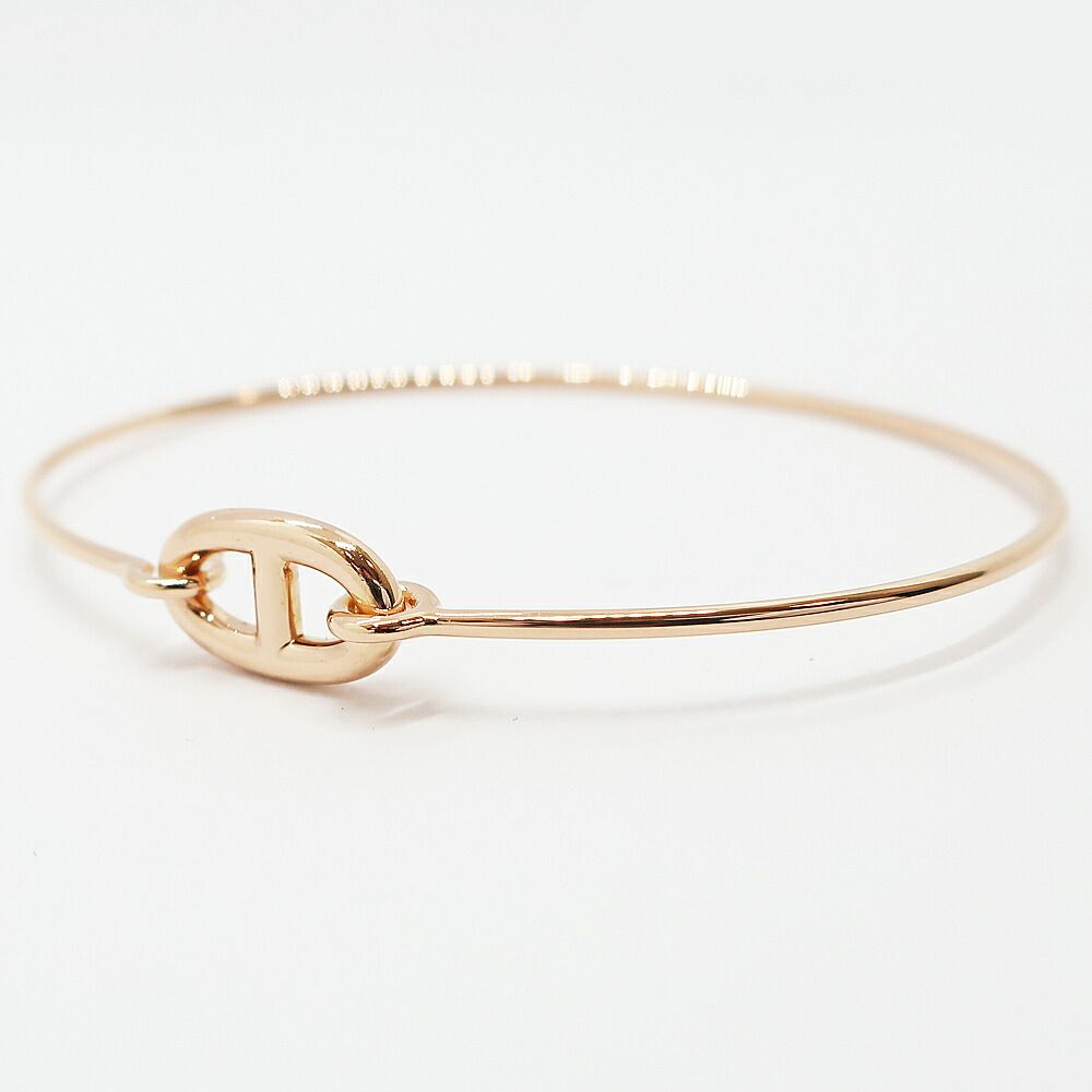 Hermes Ronde Chene Bangle Bracelet Pink Gold — view 5