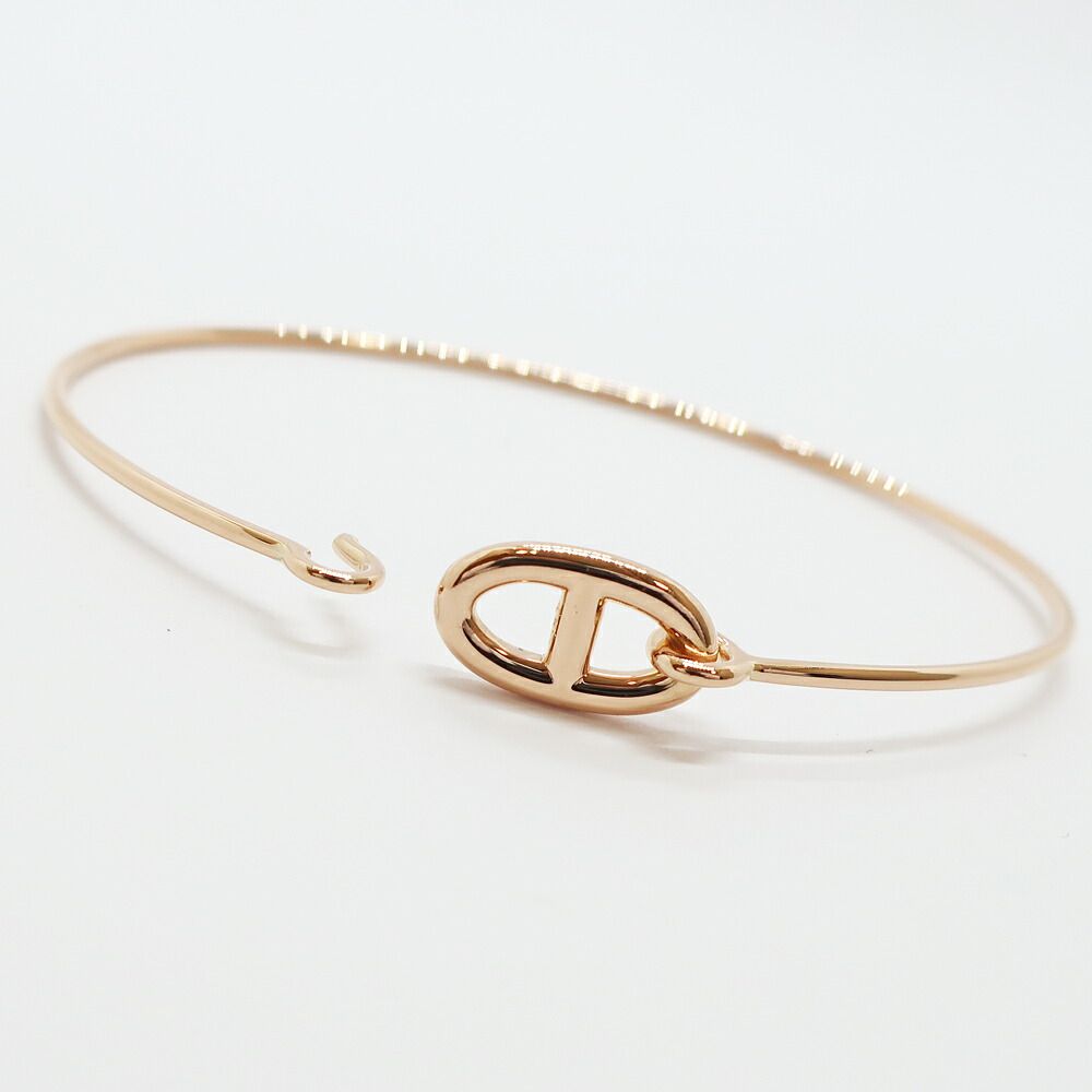 Hermes Ronde Chene Bangle Bracelet Pink Gold — view 7