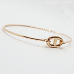 Hermes Ronde Chene Bangle Bracelet Pink Gold — view 4