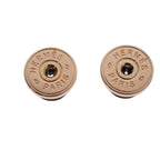 Hermes Mini Pop Earrings Metal Pink Gold Brown Marron Glace — view 9