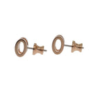 Hermes Mini Pop Earrings Metal Pink Gold Brown Marron Glace — view 2