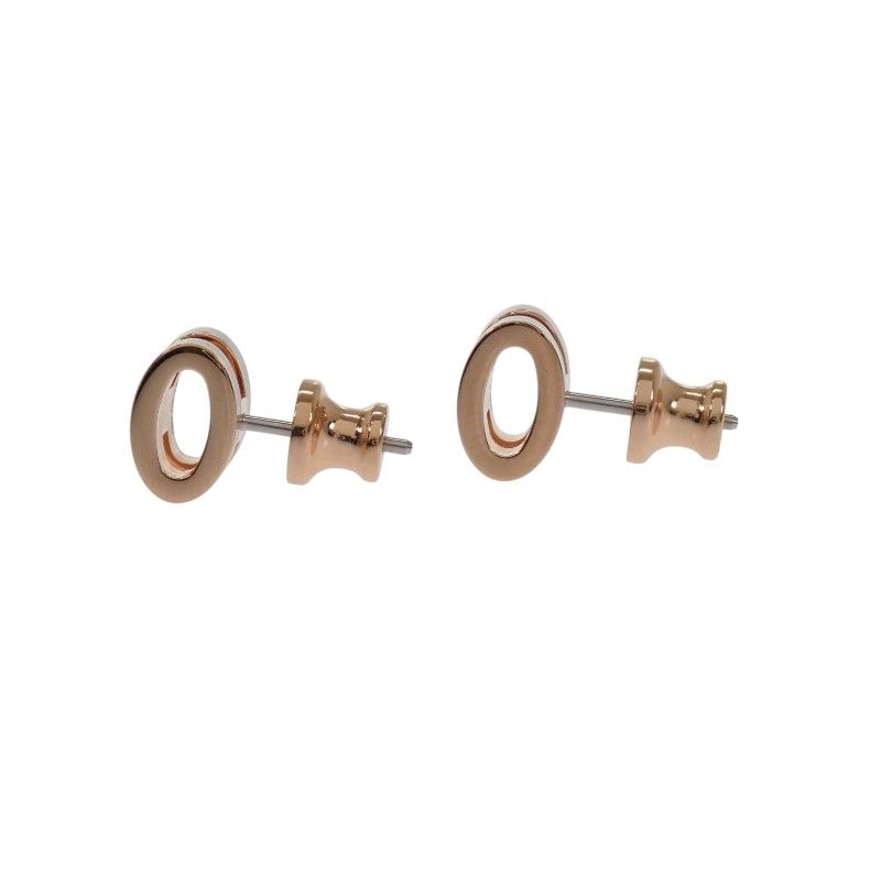 Hermes Mini Pop Earrings Metal Pink Gold Brown Marron Glace — view 2