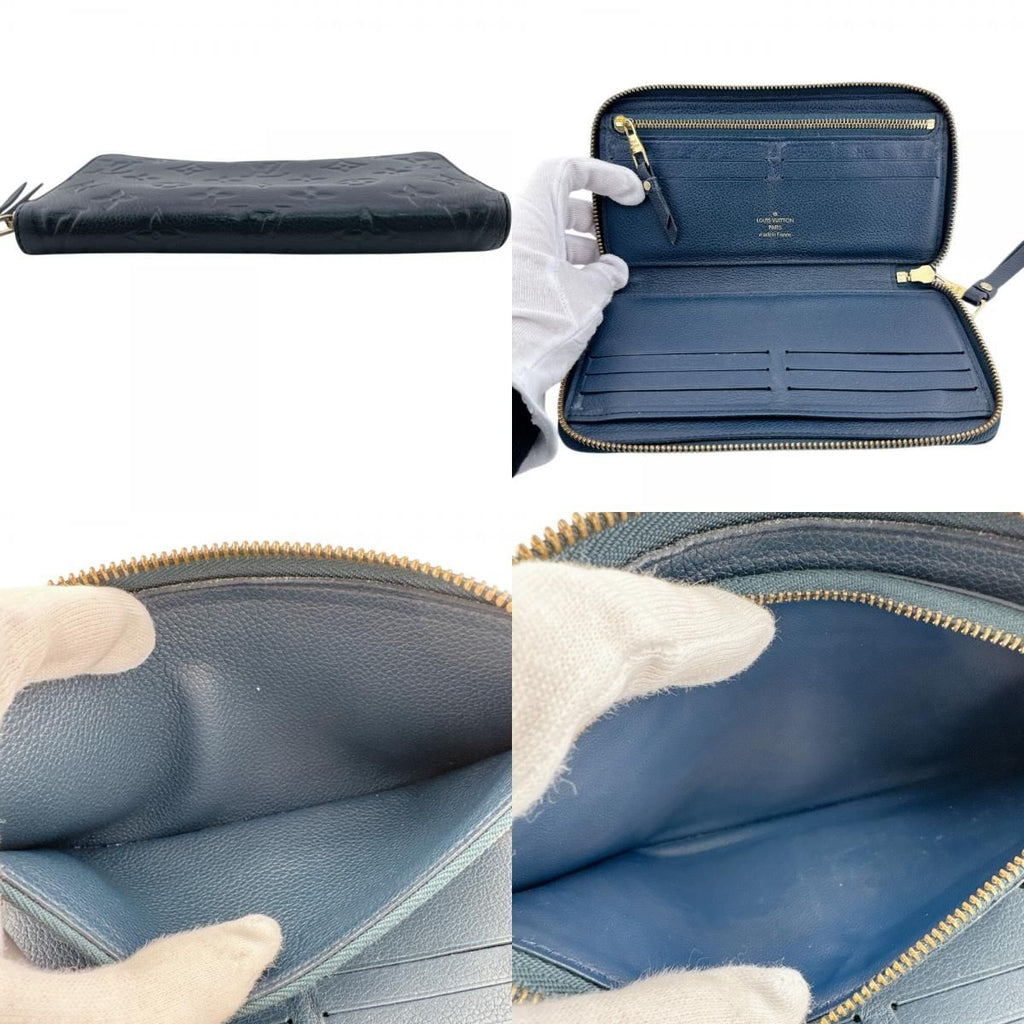 Louis Vuitton Zippy Vertical Monogram Empreinte Leather Wallet Navy — view 7