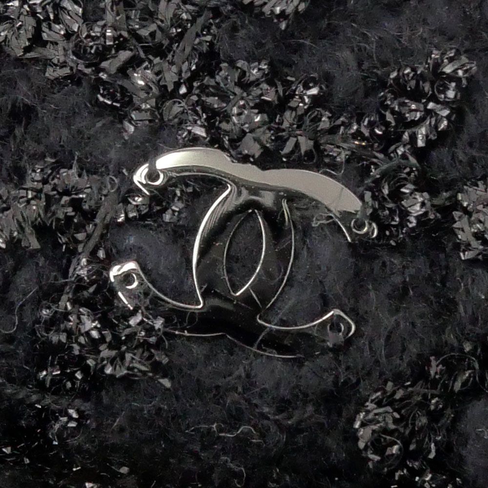 Chanel Bucket Hat M Tweed CC Logo Black — view 8