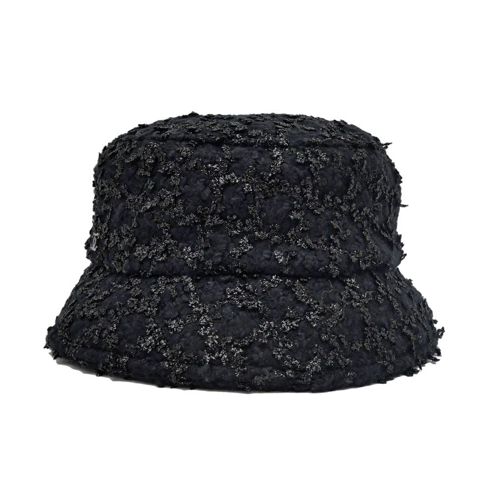 Chanel Bucket Hat M Tweed CC Logo Black — view 4
