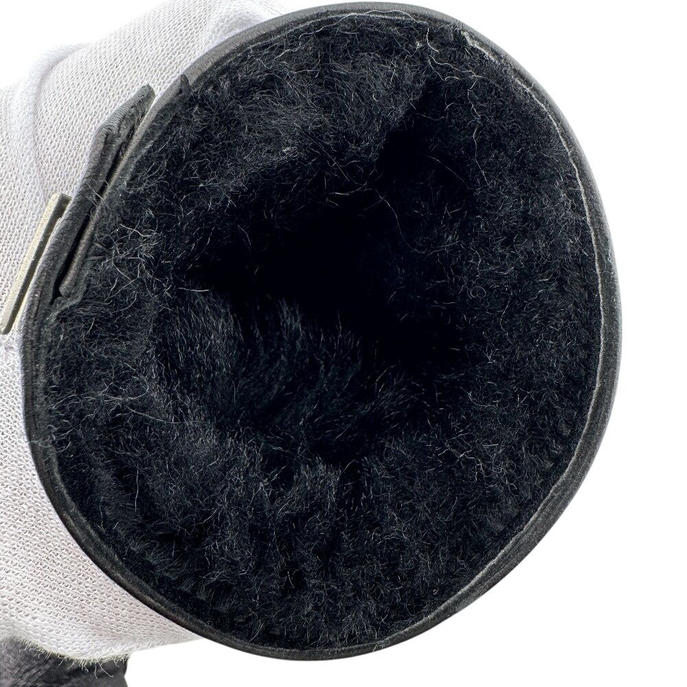 Gucci Glove Shearling Mouton Leather Gloves Black — view 5