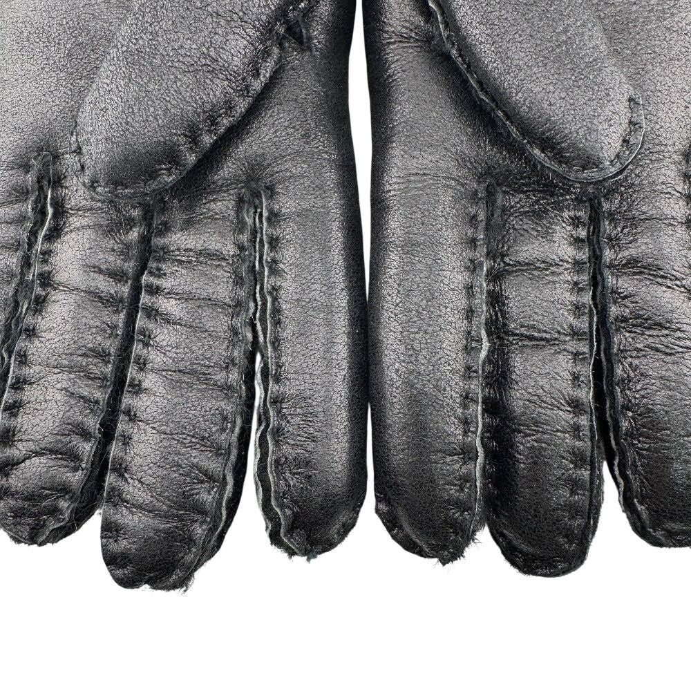 Gucci Glove Shearling Mouton Leather Gloves Black — view 3