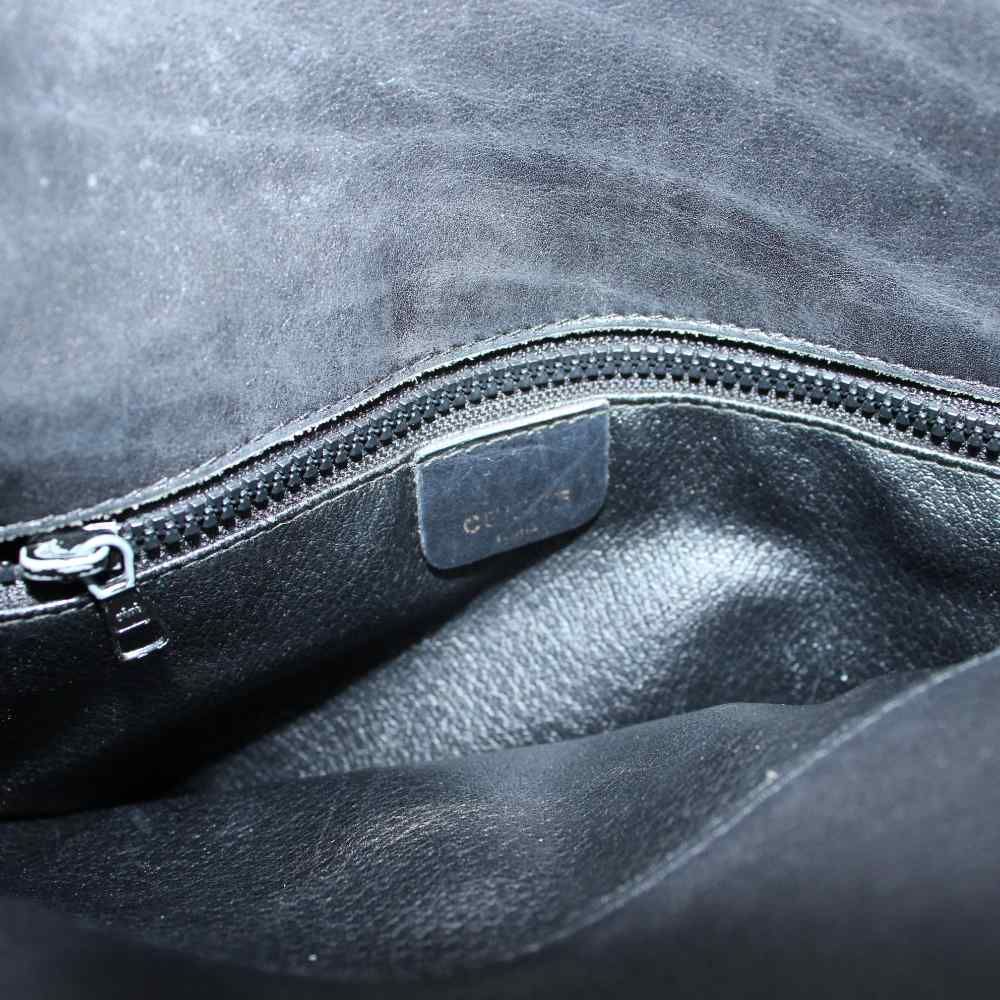 Celine Vintage Shoulder Bag Crossbody Leather Black — view 5