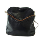 Celine Vintage Shoulder Bag Crossbody Leather Black — view 2