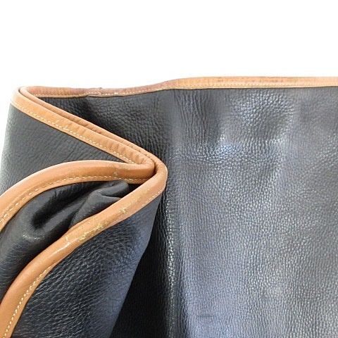 Hermes Garment Vintage Travel Bag Business Hanger Leather Black Brown — view 9
