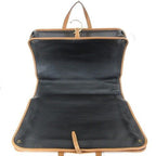 Hermes Garment Vintage Travel Bag Business Hanger Leather Black Brown — view 5